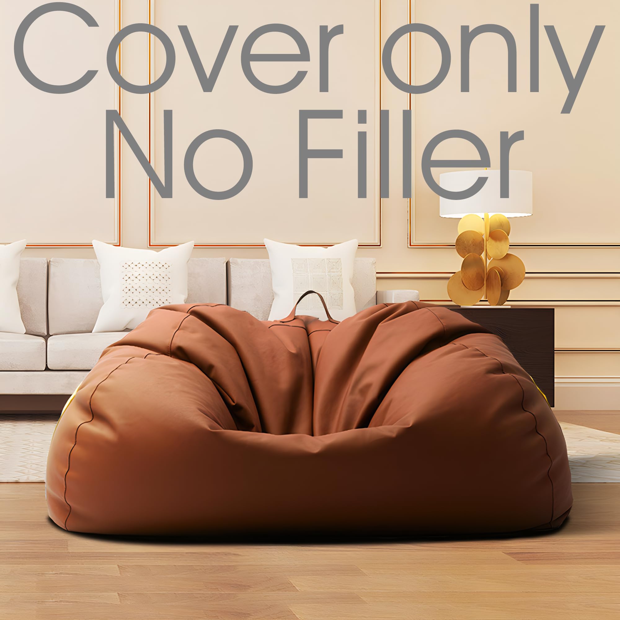 LAZY LIFE PARIS Floor Beanbag, Gaming Bean Bag Chair, Leather Bean